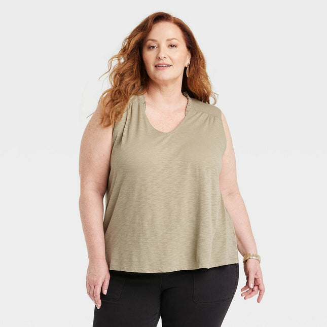 Women's Knit Tank Top - Knox Rose™ Olive Green XXL