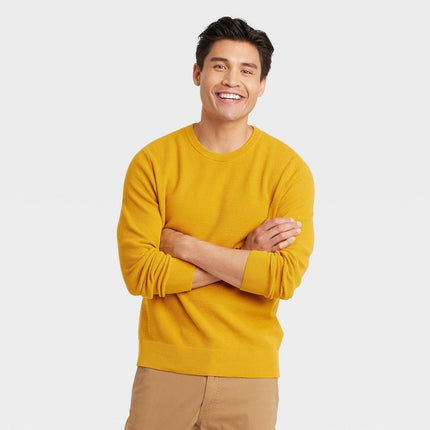 Men's Crewneck Pullover Sweater - Goodfellow & Co™ Gold M