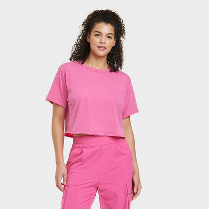 Women's Cropped Boxy T-Shirt - JoyLab™ Pink S