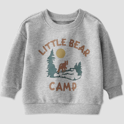 Little Planet by Carter’s Organic Baby "Little Bear" Graphic Pullover - Gray 6M