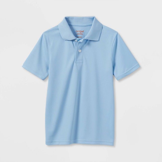 Kids' Performance Short Sleeve Uniform Polo Shirt - Cat & Jack™ Light Blue L