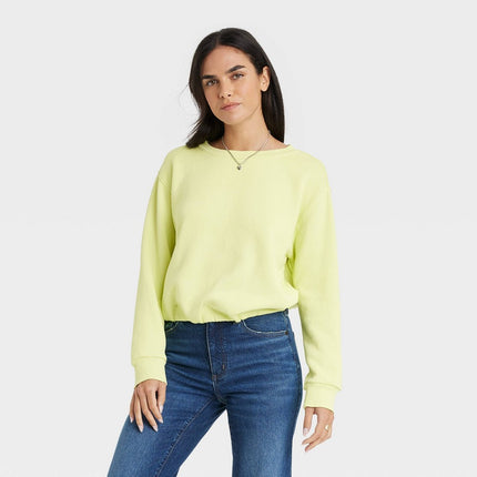 Women's Bubble Hem Sweatshirt - Universal Thread™ Lime Green S