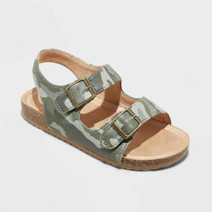 Toddler Reagan Camo Print Footbed Sandals - Cat & Jack™ Olive Green 11T