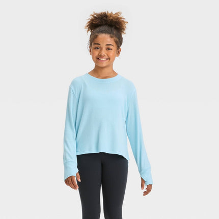 Girls' Cozy Pullover - All In Motion™ Light Blue L