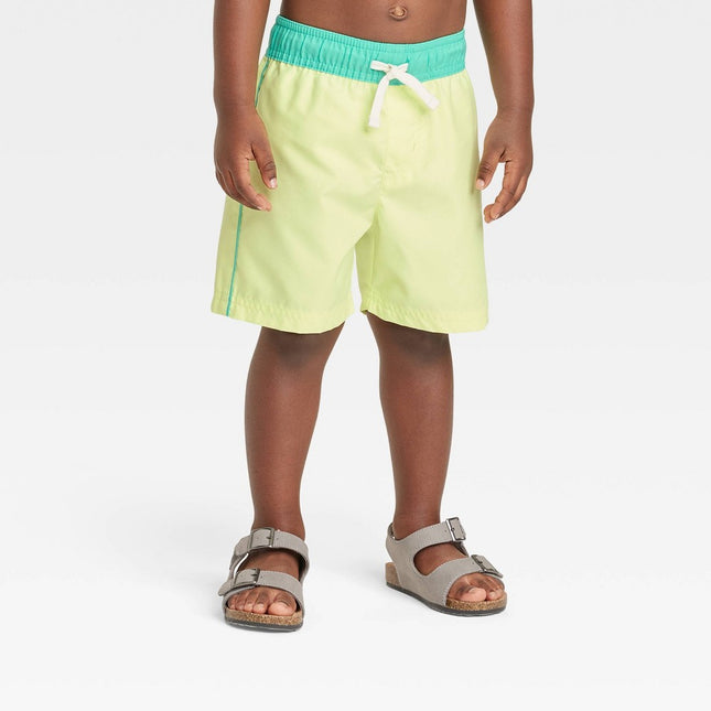 Toddler Boys' Solid Swim Shorts - Cat & Jack™ Green 5T