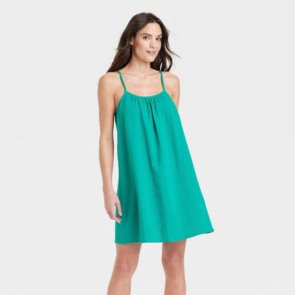 Women's 100% Cotton Gauze Sleep Dress - Stars Above™ Jade XS