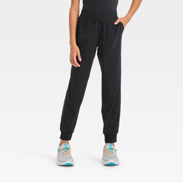 Girls' Lined Woven Joggers - All in Motion™ Black XL