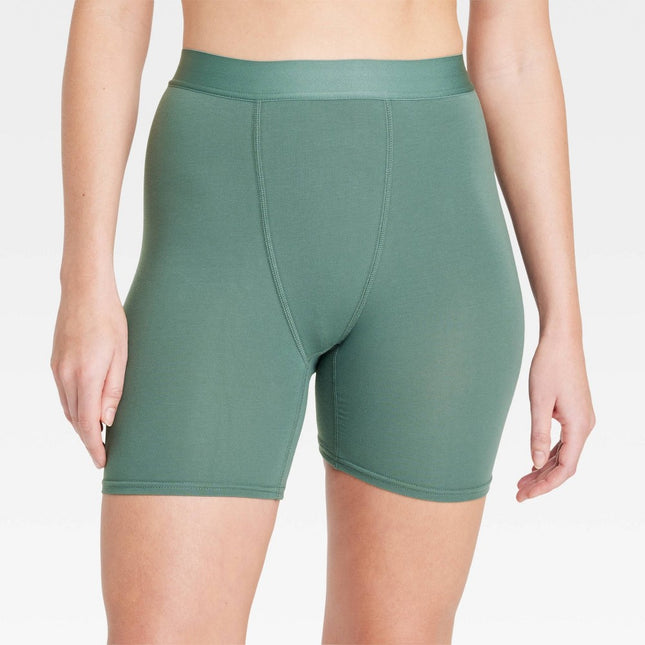 Women's Cotton Stretch Boxer Briefs - Auden™ Teal Green XS