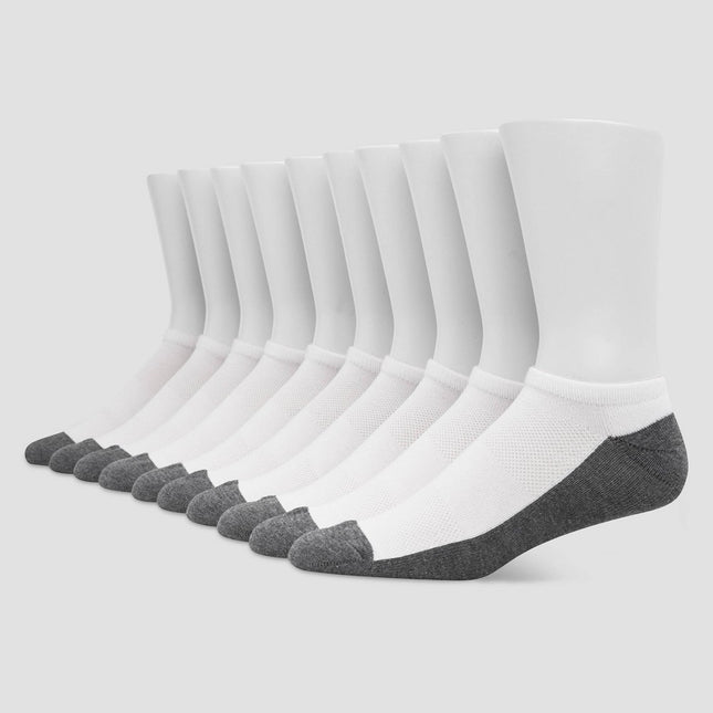 Men's Hanes Premium No Show Socks 10pk - White