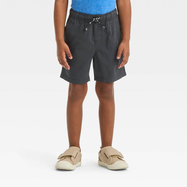 Toddler Boys' Woven Solid Pull-On Shorts - Cat & Jack™ Charcoal Gray 3T