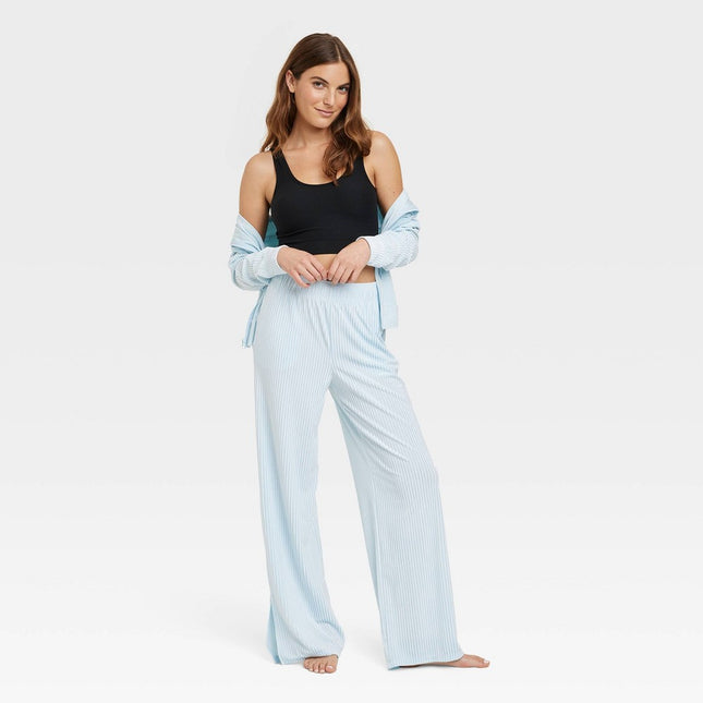 Women's Velvet Lounge Pajama Pants with Slit - Colsie™ Blue XS