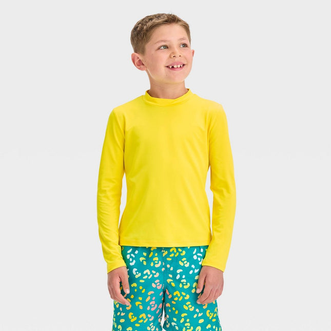 Boys' Solid Rash Guard Top - Cat & Jack™ Yellow M