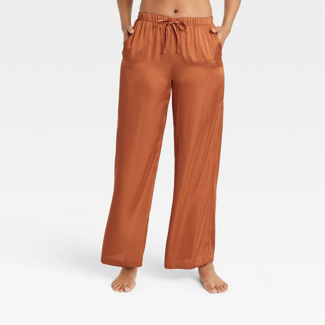 Women's Satin Pajama Pants - Stars Above™ Brown L