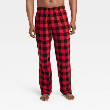 Men's Buffalo Check Fleece Matching Family Pajama Pants - Wondershop™ Red L