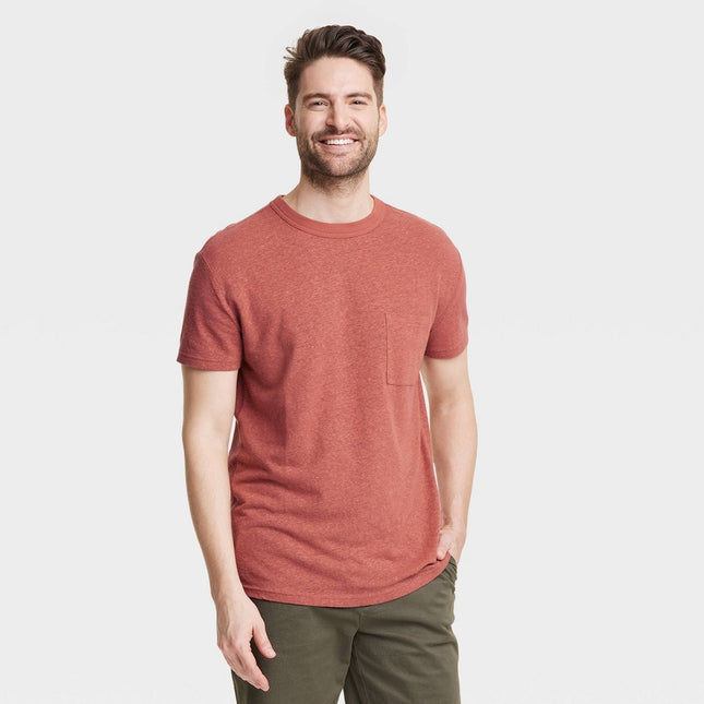 Men's Standard Fit Short Sleeve Hemp Cotton T-Shirt - Goodfellow & Co™ Red XL