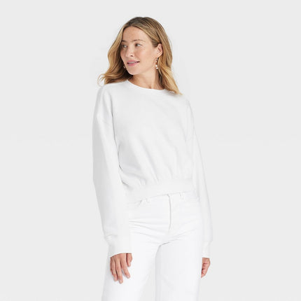 Women's Leisure Studio Pullover Sweatshirt - Universal Thread™ White XS