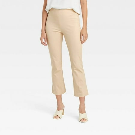 Women s Super-High Rise Slim Fit Cropped Kick Flare Pants A New Day - Tan - Size 16