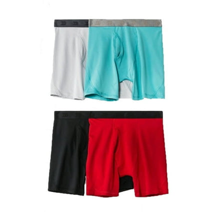 Boy s Aqua/Red 4 Pack Active Mesh Boxer Briefs - Large 12/14