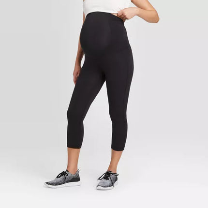 Over Belly Active Capri Maternity Pants - Isabel Maternity by Ingrid & Isabel Black S