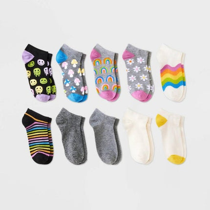 Women's 10PK 90S Icons Floral Print Low Cut Socks